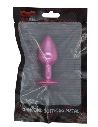 Metalni analni plug sa cirkonom u roze boji AT 1220-4